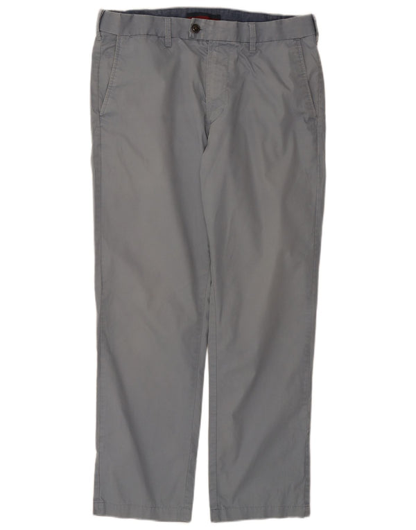 Calça chino reta masculina Marks & Spencer W34 L29 algodão azul