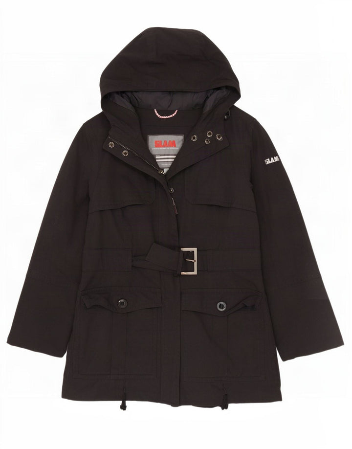 Jaqueta Parka Feminina Slam com Capuz Reino Unido 18 XL Preto Nylon