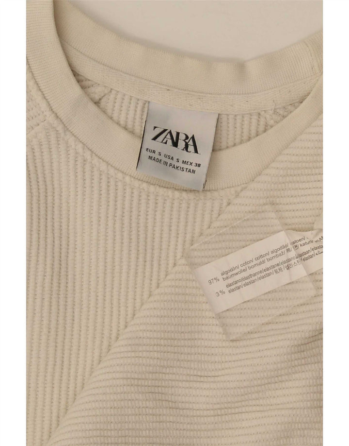 Camiseta masculina Zara Top pequeno algodão branco