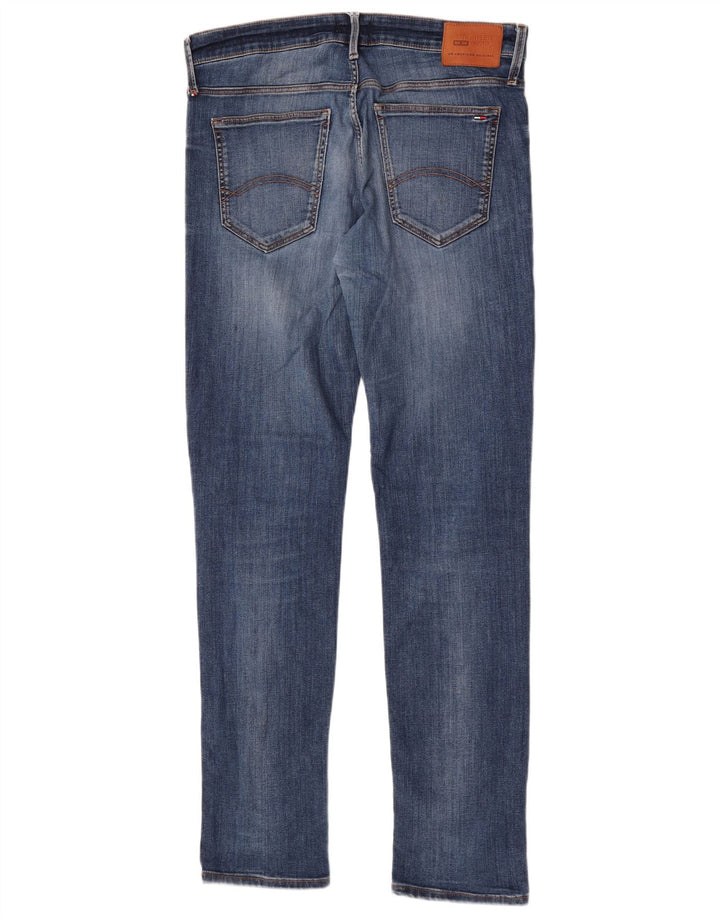 Tommy Hilfiger Masculino Slim Jeans W32 L34 Azul Algodão