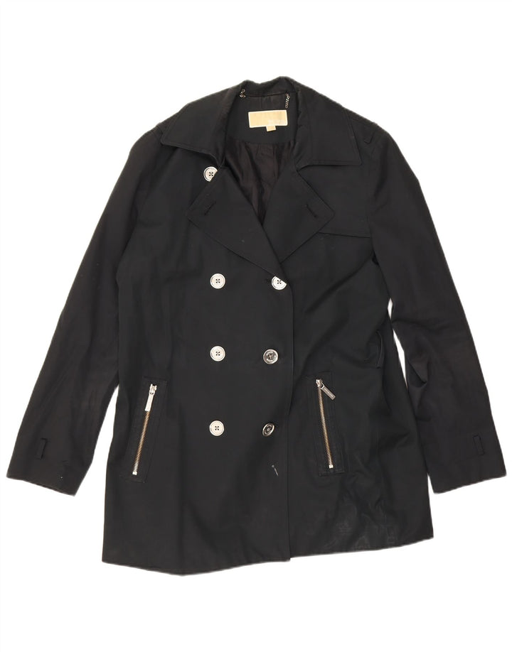 Trench coat feminino curto com peito duplo Michael Kors Reino Unido 16 grande preto