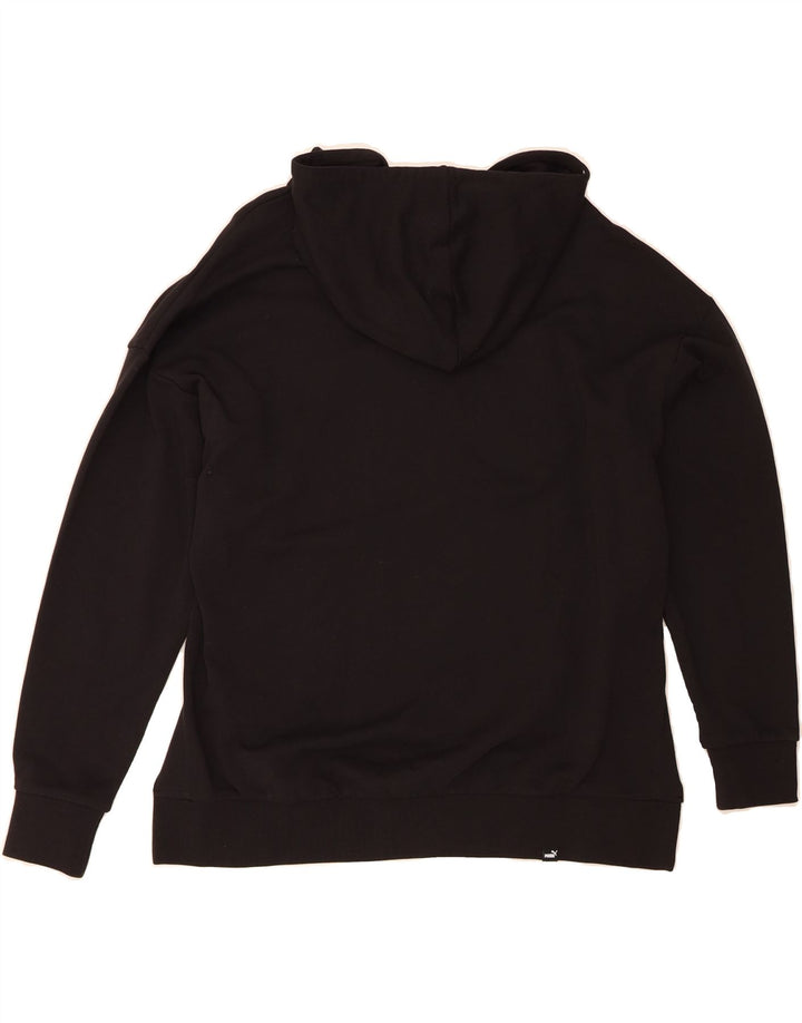 PUMA Womens Oversized Graphic Hoodie Jumper UK 6 XS Black Cotton Vintage Puma and Second-Hand Puma from Messina Hembry 