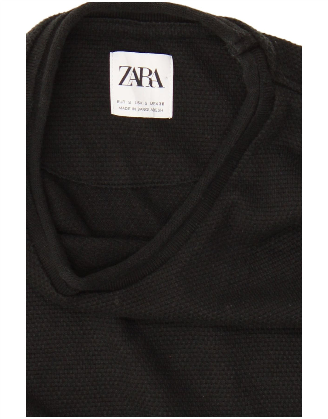 Top feminino Zara manga comprida UK 10 pequeno preto