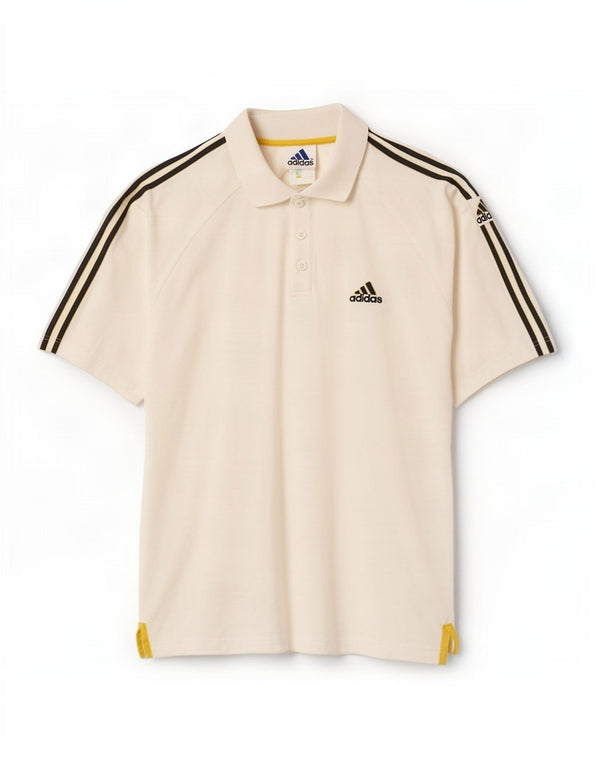 Camisa polo masculina Adidas UK 42/44 grande algodão branco
