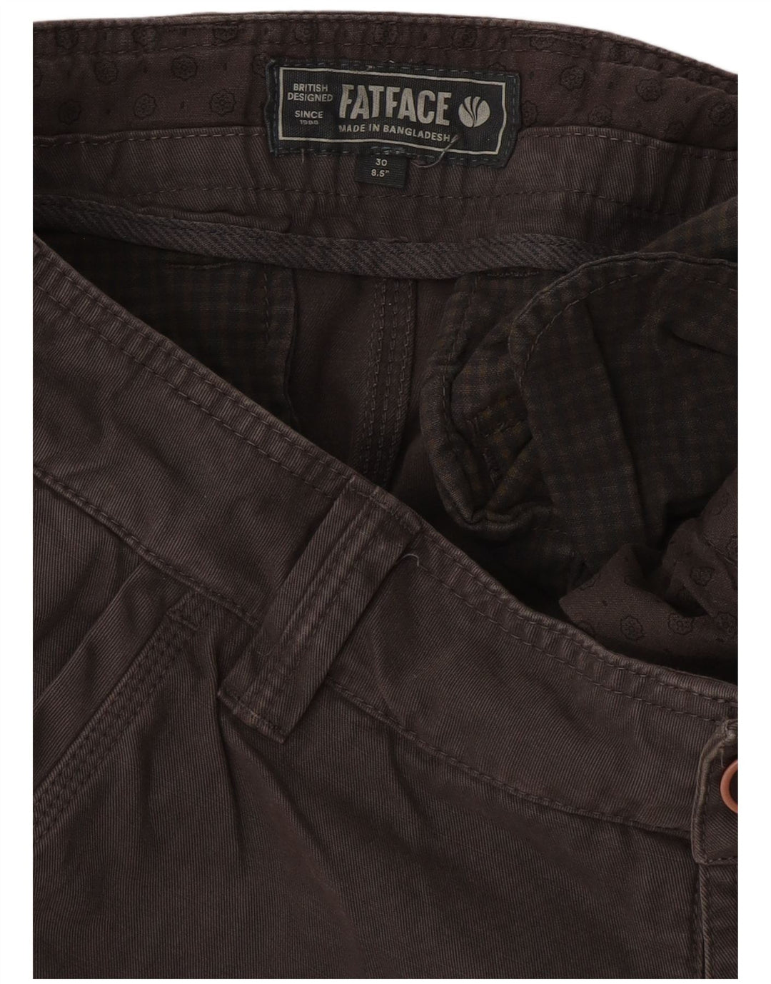 Shorts Chino Masculino Fat Face W30 Algodão Cinza Médio