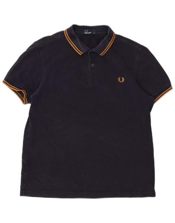 Camisa polo masculina Fred Perry médio algodão azul marinho
