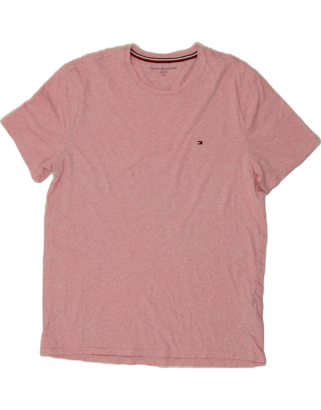 TOMMY HILFIGER Mens T-Shirt Top Large Pink Cotton Vintage Tommy Hilfiger and Second-Hand Tommy Hilfiger from Messina Hembry 