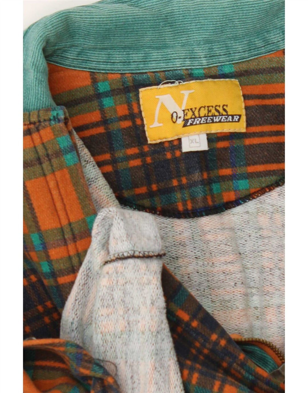 Suéter masculino vintage com gola polo XL laranja xadrez