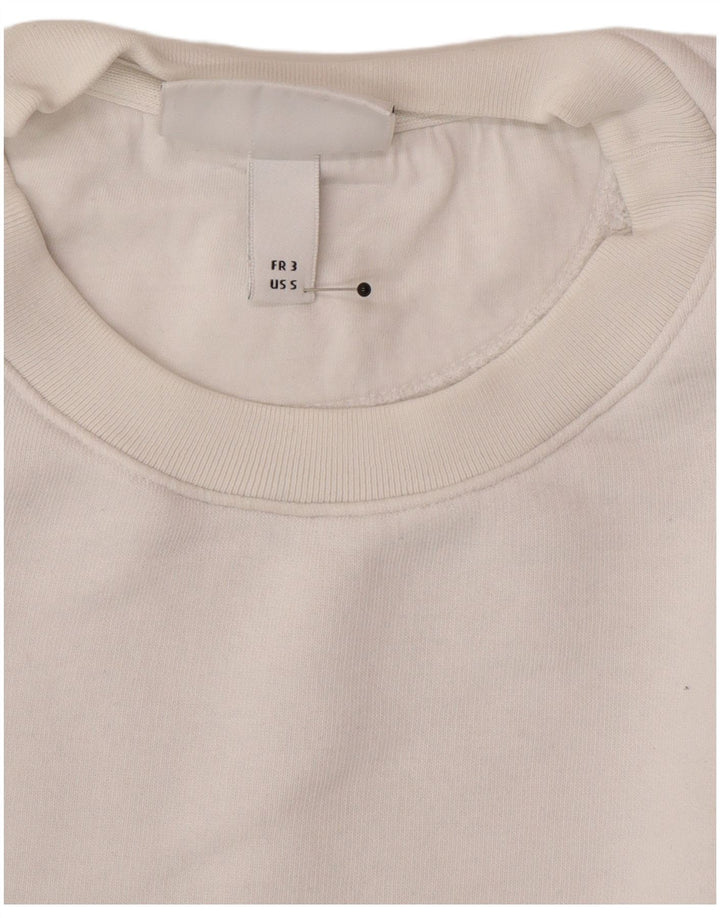 Moletom gráfico masculino Lacoste tamanho 3 pequeno algodão branco