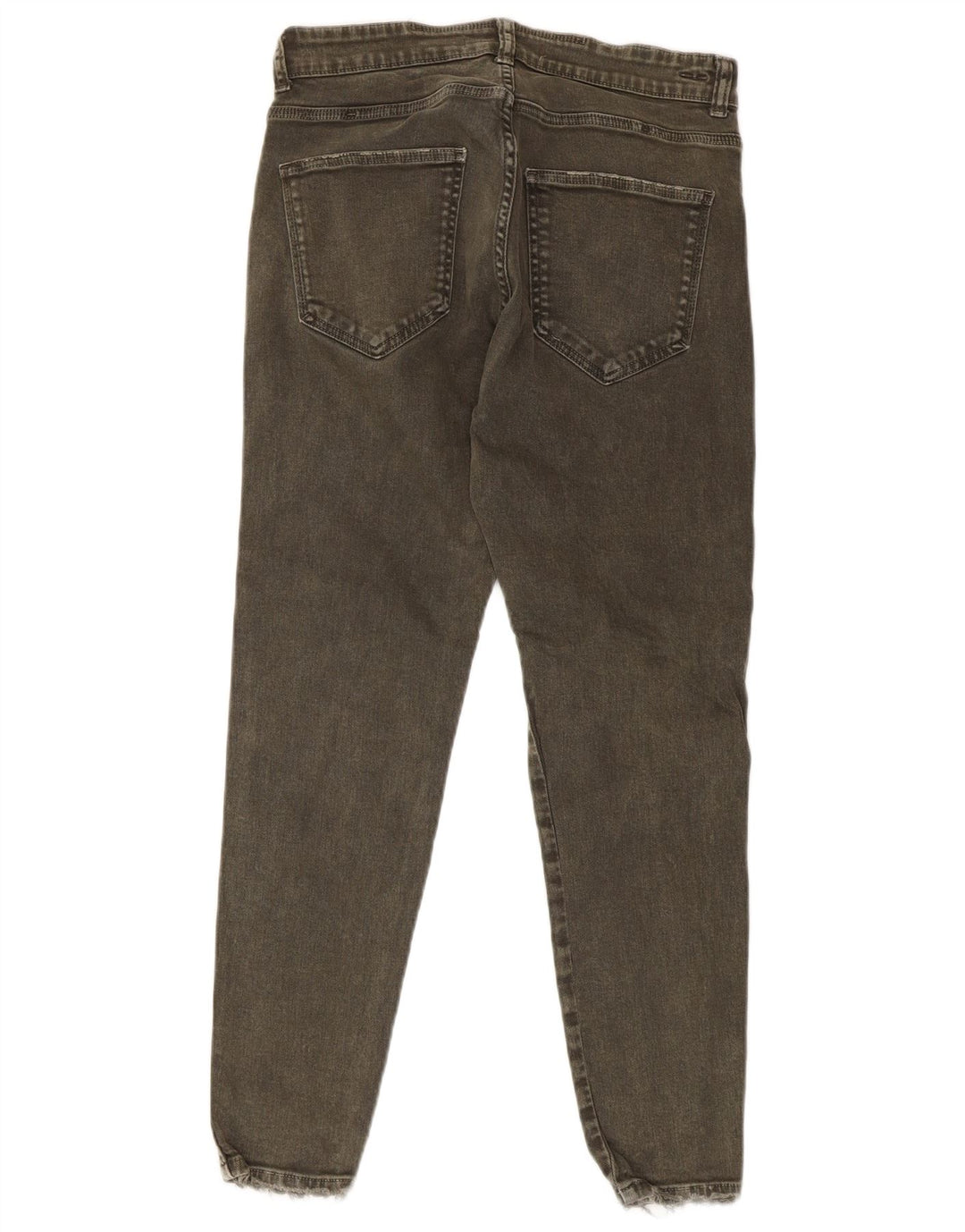 Zara Mens Distressed Slim Jeans EU 42 Médio W32 L27 Algodão Cáqui