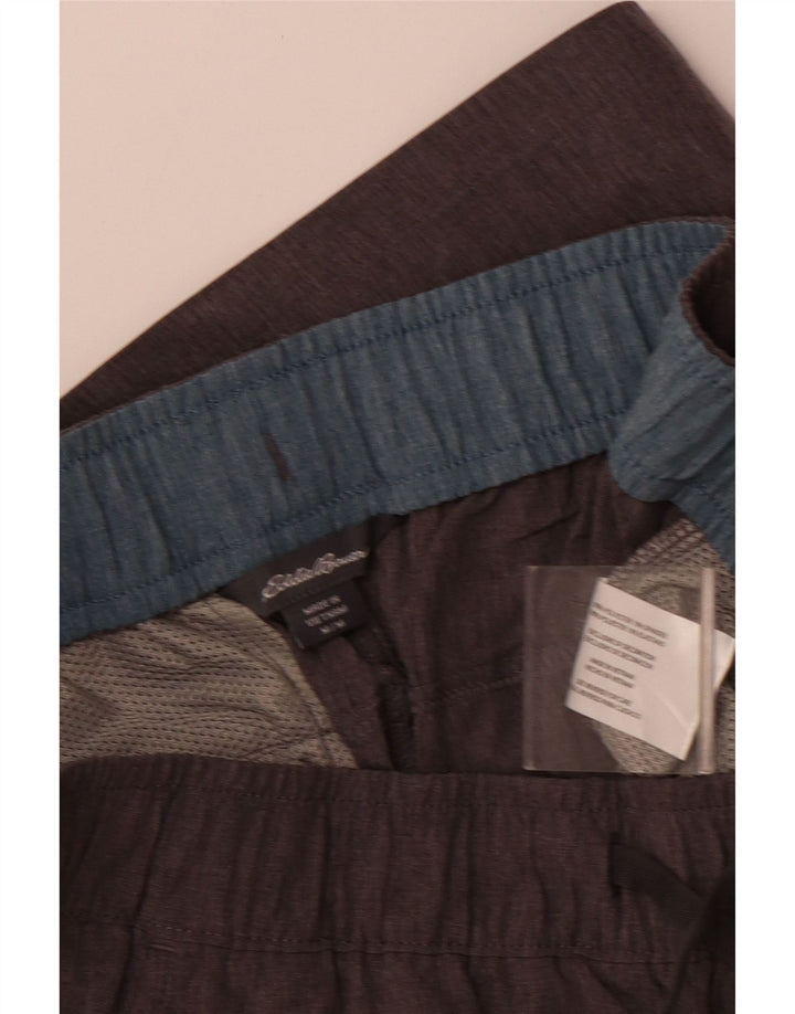 EDDIE BAUER Shorts esportivos masculinos poliéster cinza médio