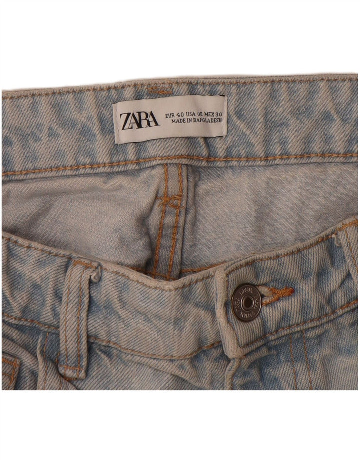 Zara Jeans feminino cintura alta cônico EU 40 médio W30 L26 azul