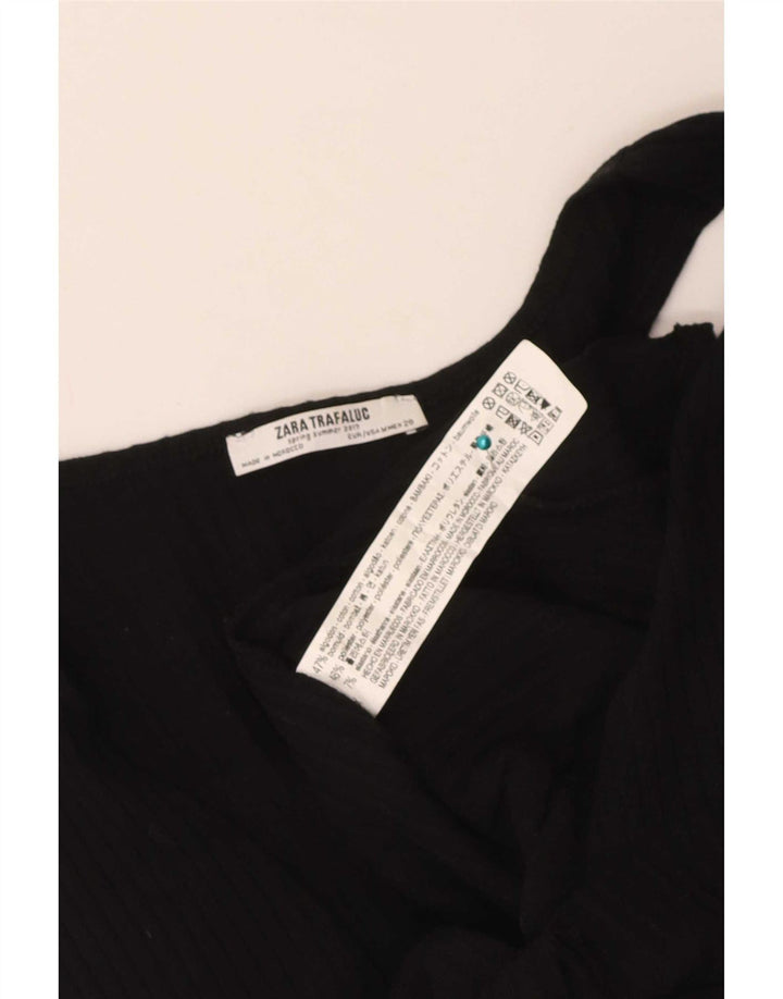 Macacão feminino sem mangas Zara UK 12 algodão preto médio