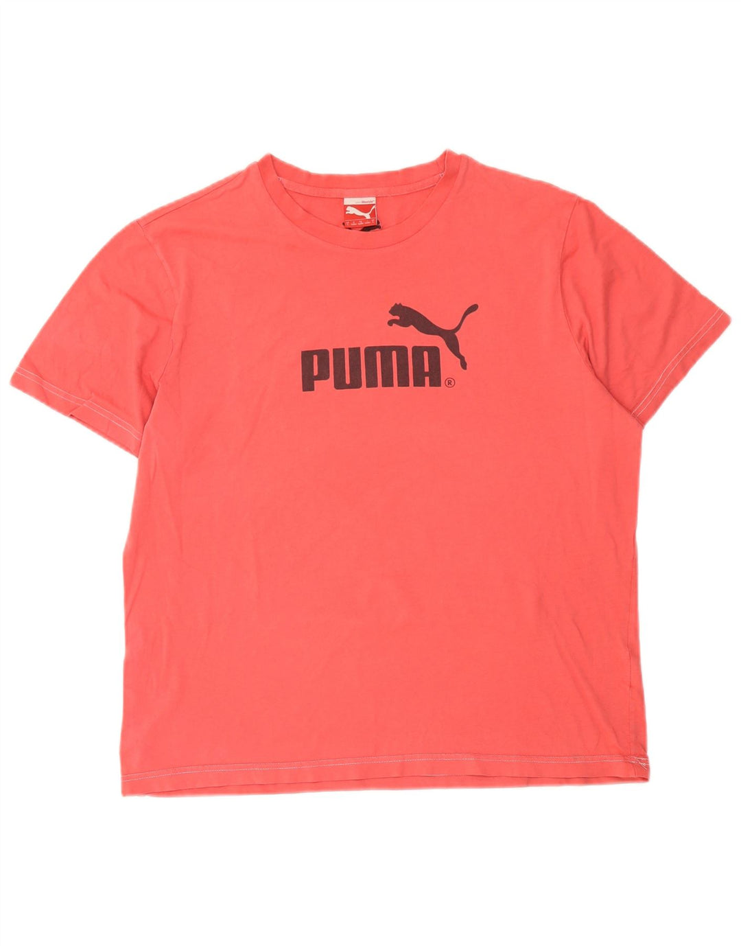 Puma Mens Graphic T-Shirt Top Grande Algodão Vermelho