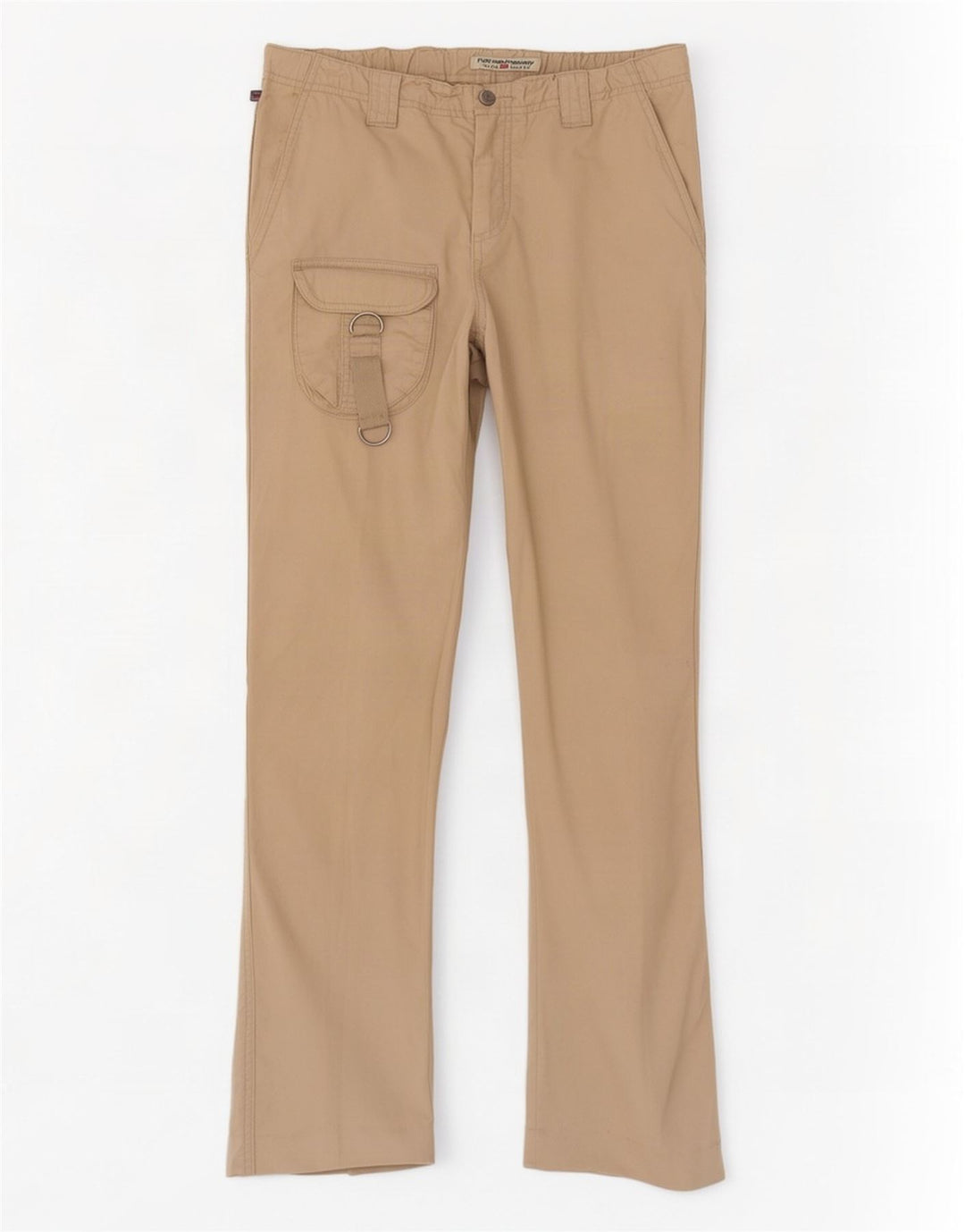 Calça cargo feminina Ralph Lauren reta US 8 médio W30 L29 bege