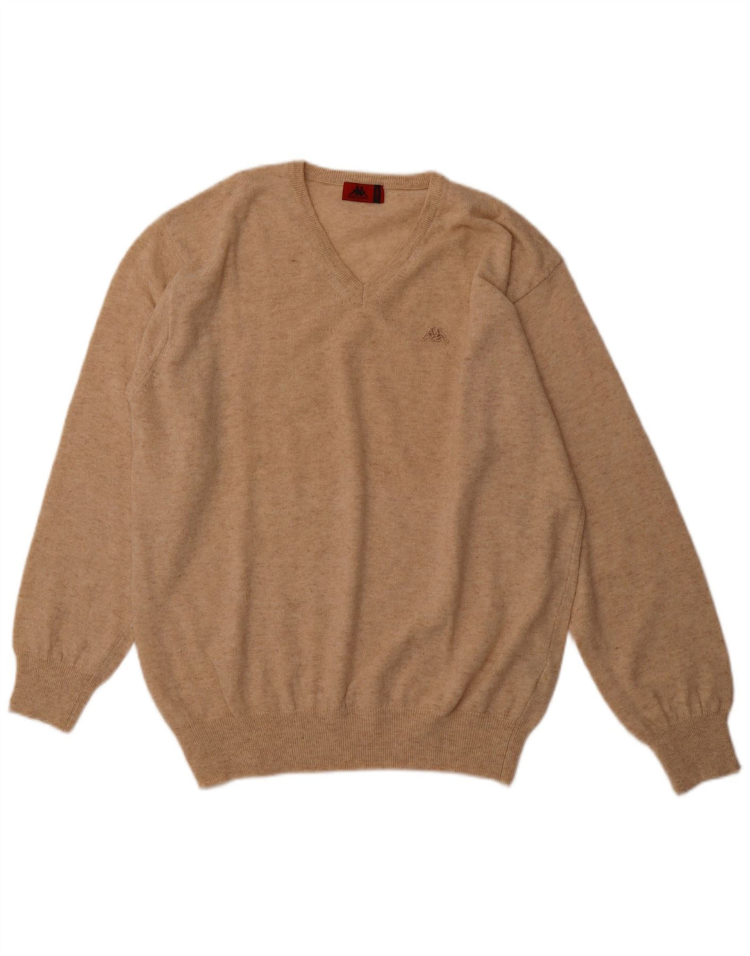 Suéter masculino KAPPA com decote em V XL lã de cordeiro bege