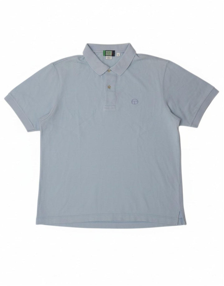 SERGIO TACCHINI Polo masculino IT 46 pequeno algodão azul