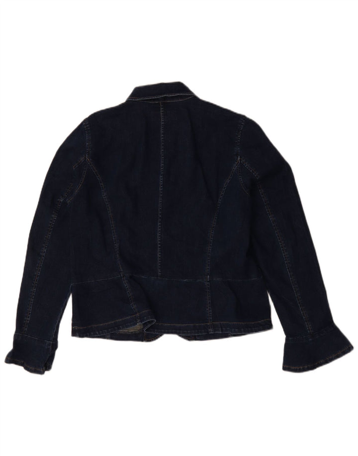 Jaqueta jeans feminina Ralph Lauren EUA 14 XL algodão azul marinho