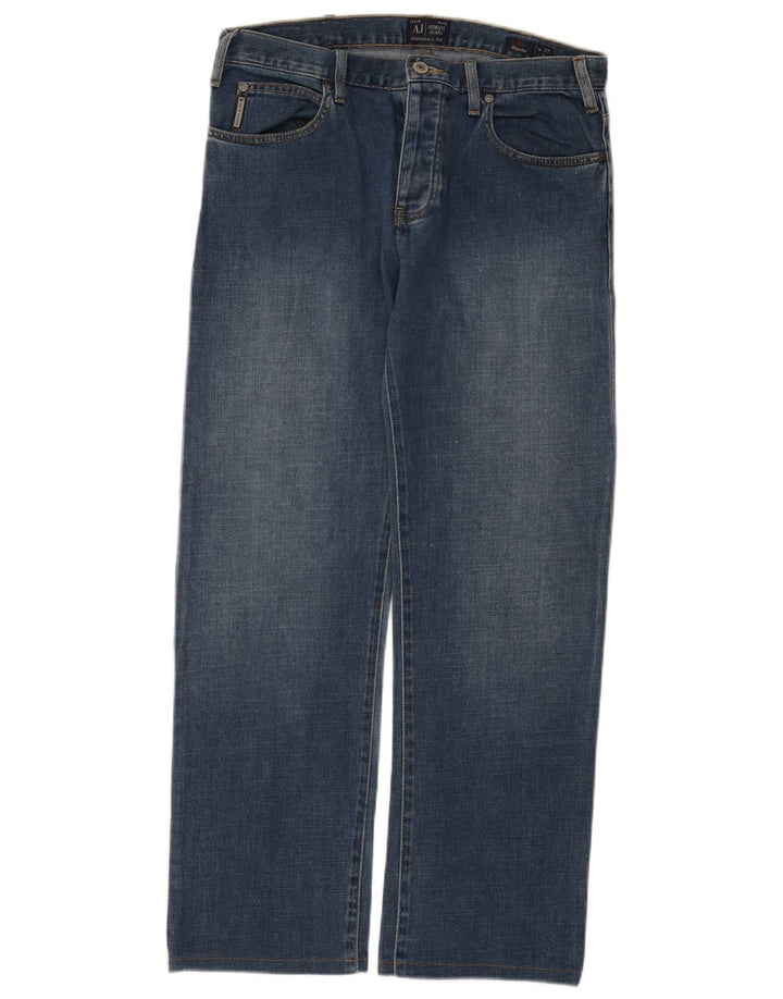 Armani Jeans Masculino Regular Straight Jeans W33 L30 Azul Algodão
