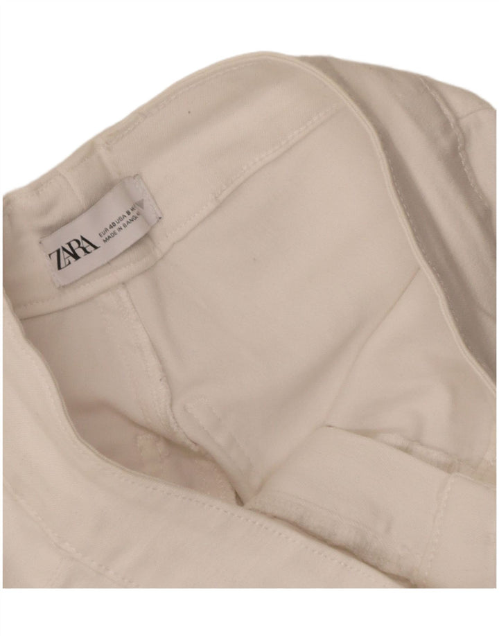 Zara Calça Jeans Feminina Flared EU 40 Médio W30 L31 Branco