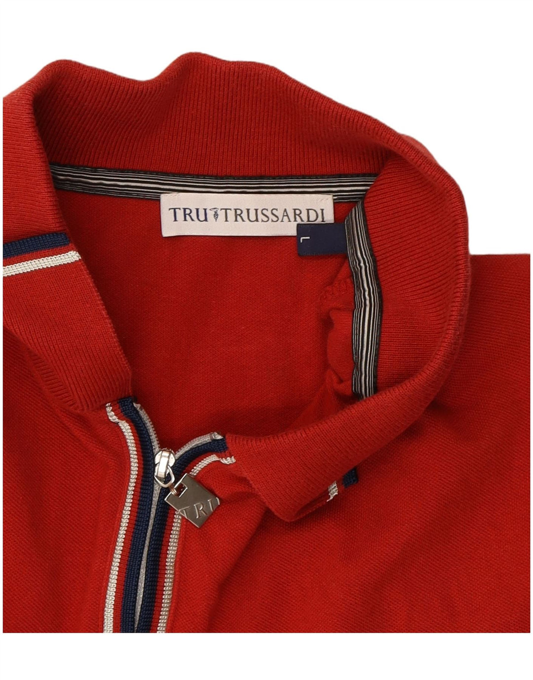 Camisa polo masculina TRUSSARDI grande algodão vermelho