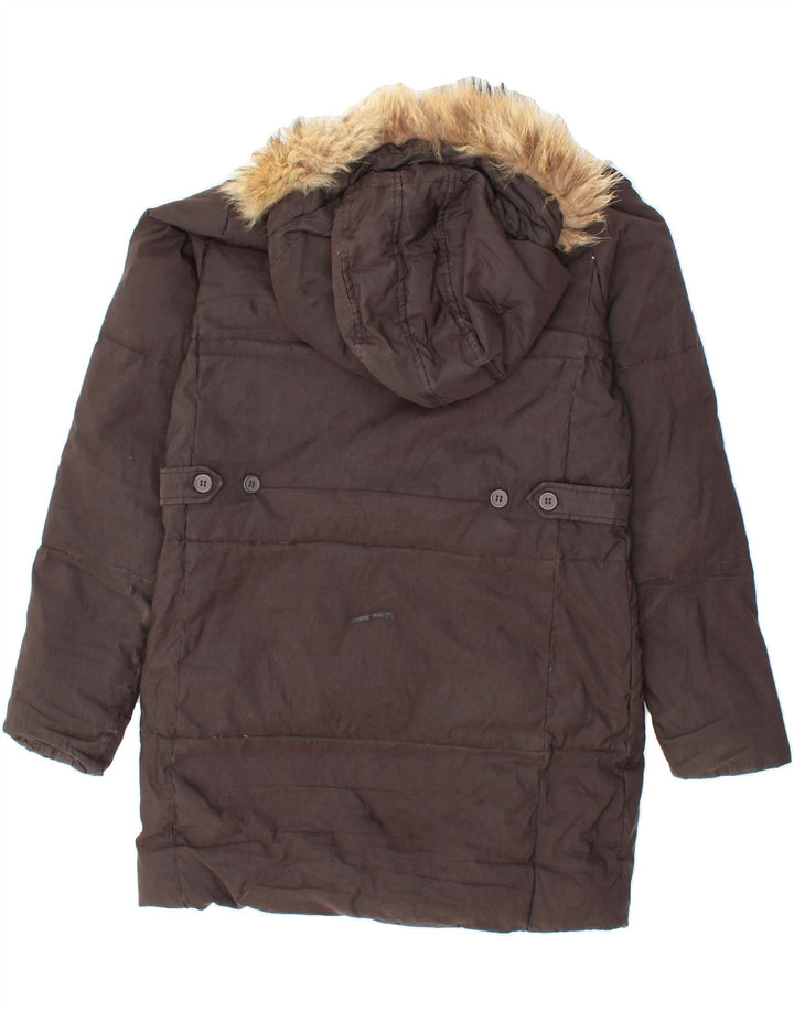 SERGIO TACCHINI Womens Hooded Padded Coat IT 44 Medium Grey Polyester Vintage Sergio Tacchini and Second-Hand Sergio Tacchini from Messina Hembry 