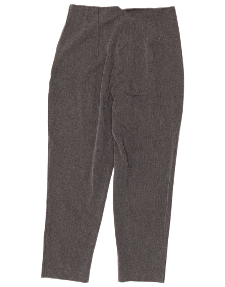 Zara Calça feminina cintura alta cropped médio W28 L25 poliéster cinza