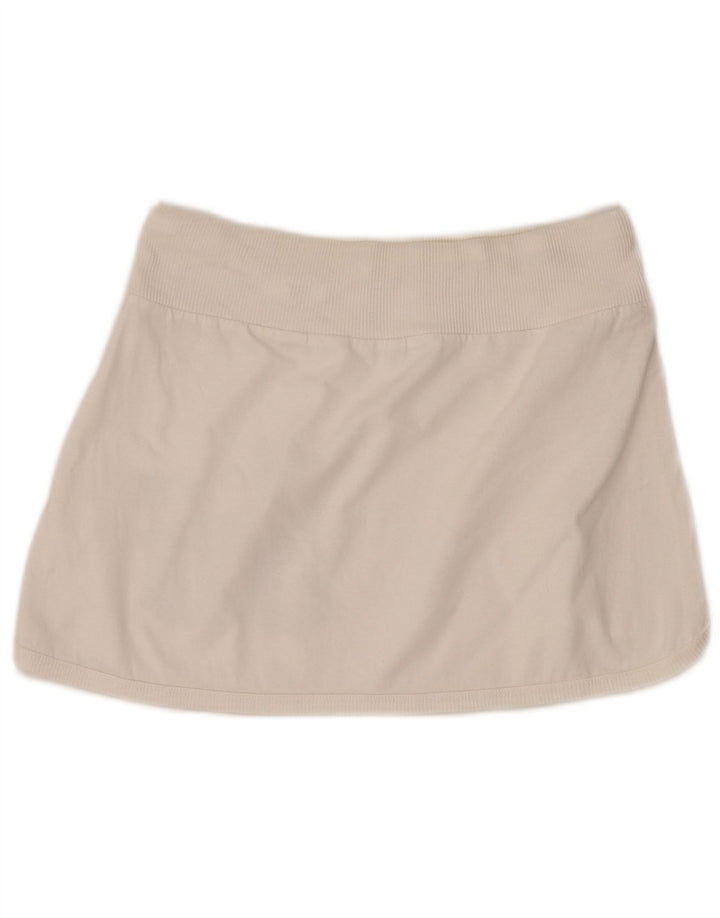 Mini saia de tênis feminina BENETTON UK 12 médio branco floral