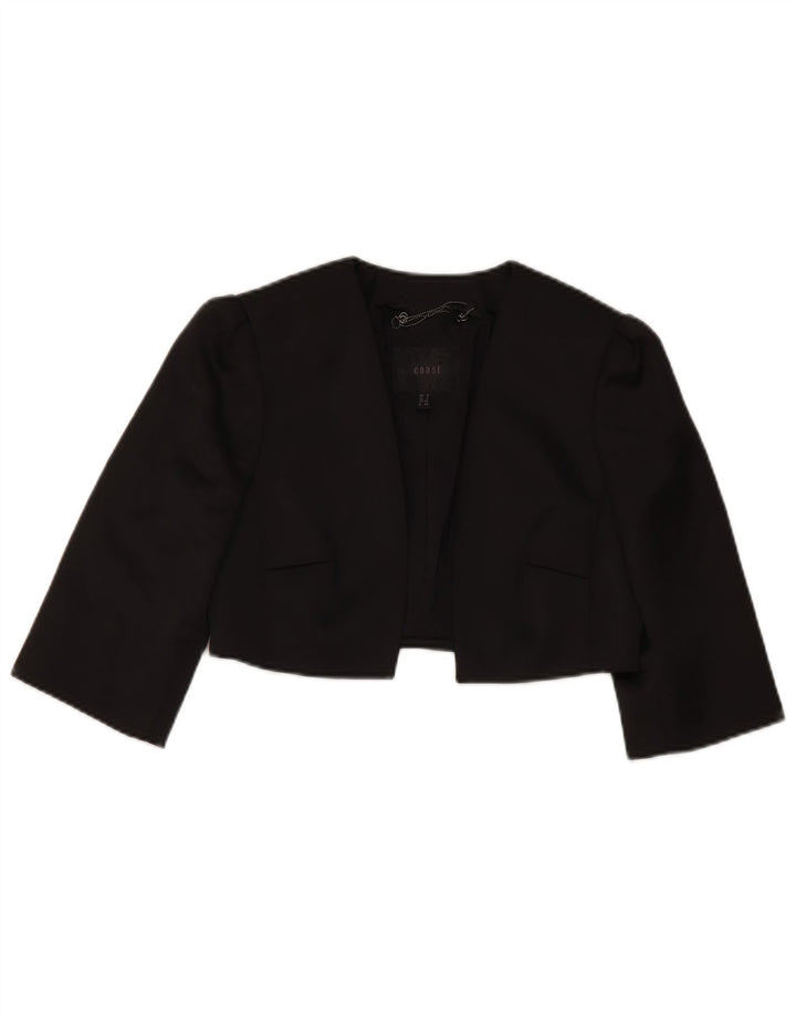 Jaqueta Bolero feminina de manga 3/4 da Coast Reino Unido 8 poliéster preto pequeno