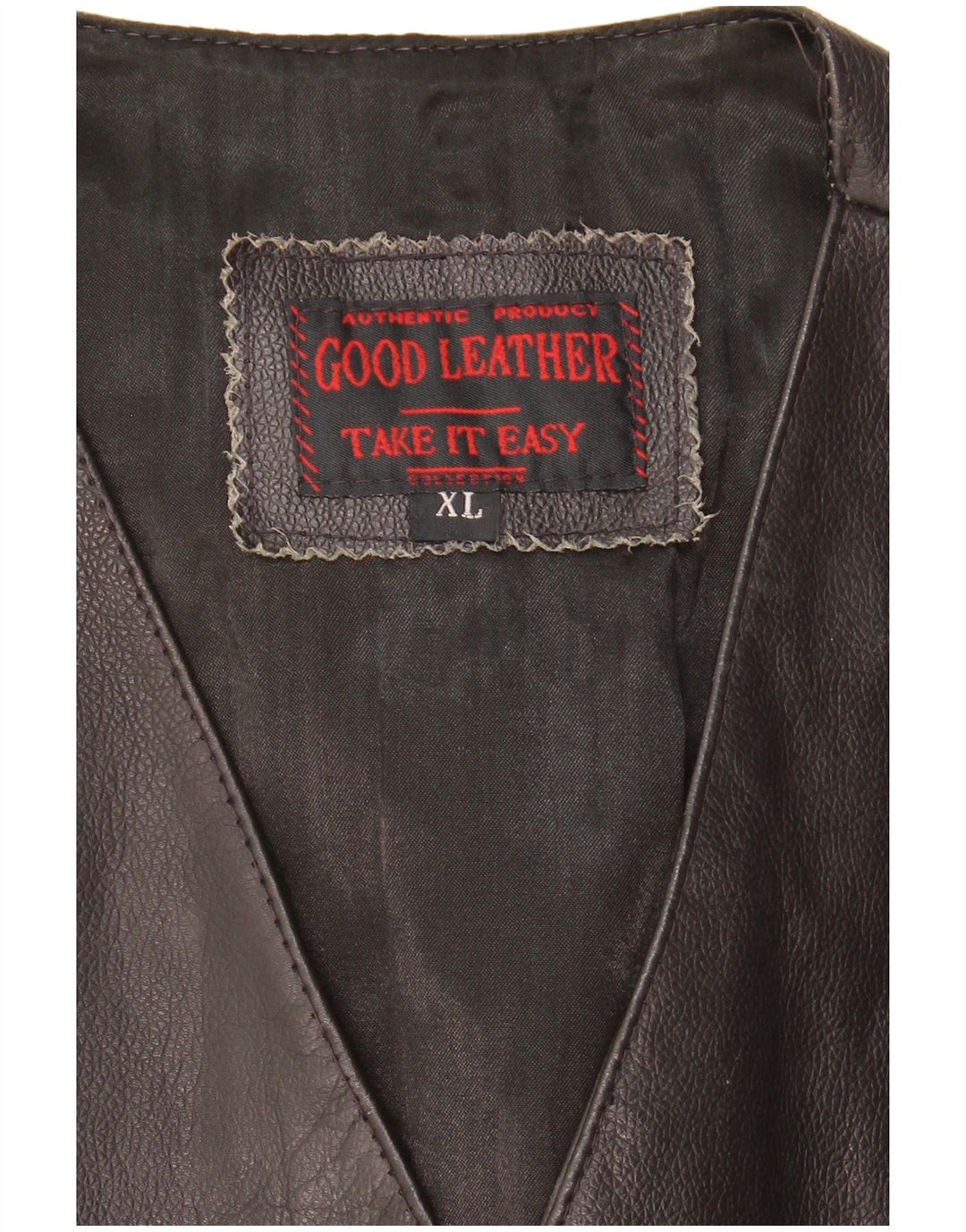 Colete de couro masculino vintage XL couro preto