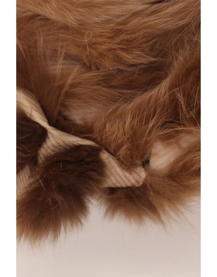 Sobretudo feminino reversível de pele sintética VINTAGE Reino Unido 18 XL marrom floral