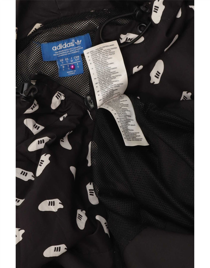 Adidas Mens Graphic Hooded Rain Jacket UK 36 Pequeno Poliéster Preto