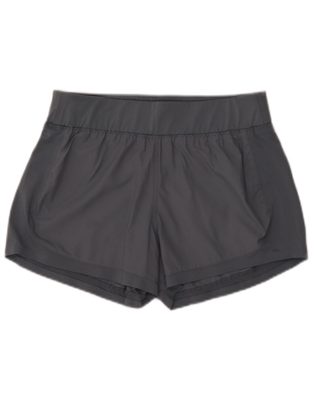Shorts esportivos femininos ATHLETA UK 10 poliéster cinza pequeno