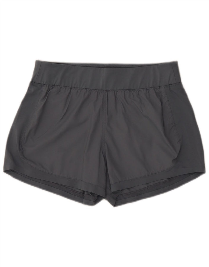 Shorts esportivos femininos ATHLETA UK 10 poliéster cinza pequeno