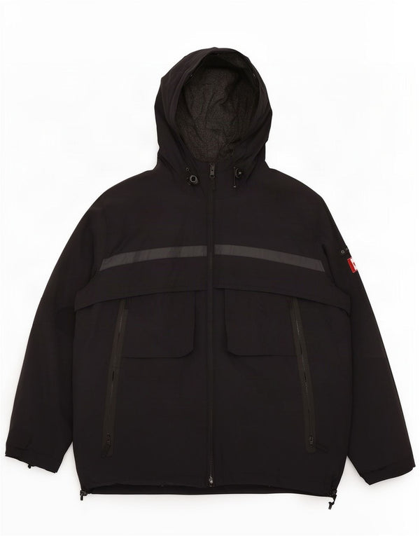 Jaqueta masculina acolchoada com capuz Canadiens UK 42 XL preto colorblock