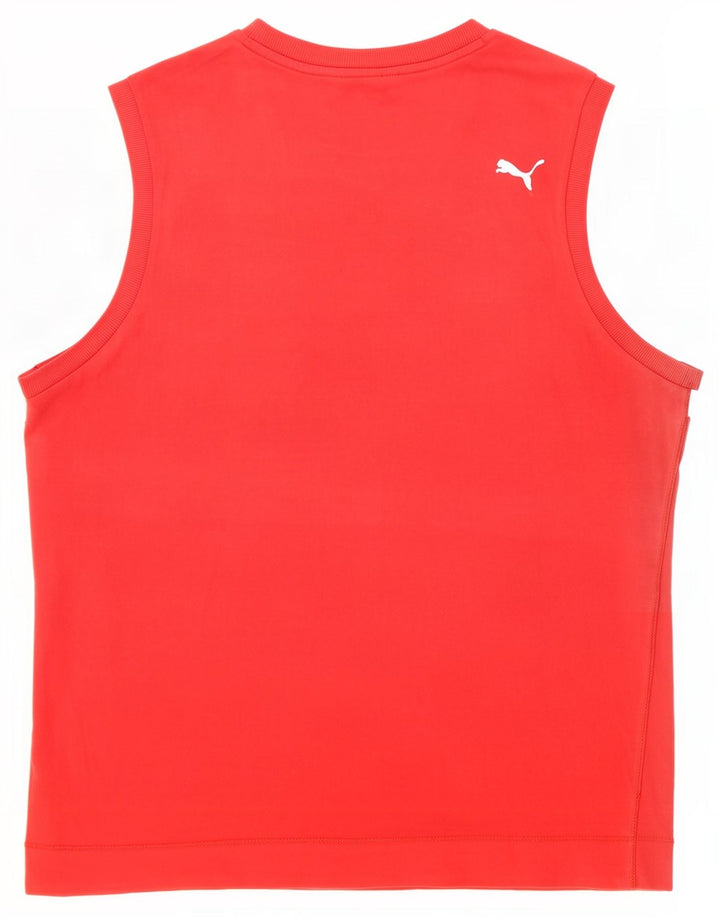 Puma Mens Graphic Vest Top Grande Bloco Colorido Vermelho