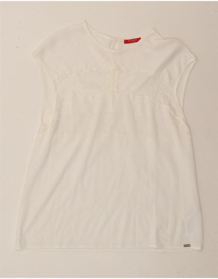 Blusa feminina Guess UK 12 poliéster branco médio