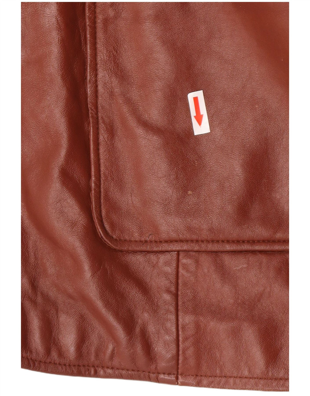 Jaqueta blazer feminina clássica de couro com 3 botões Reino Unido 26 5XL couro marrom