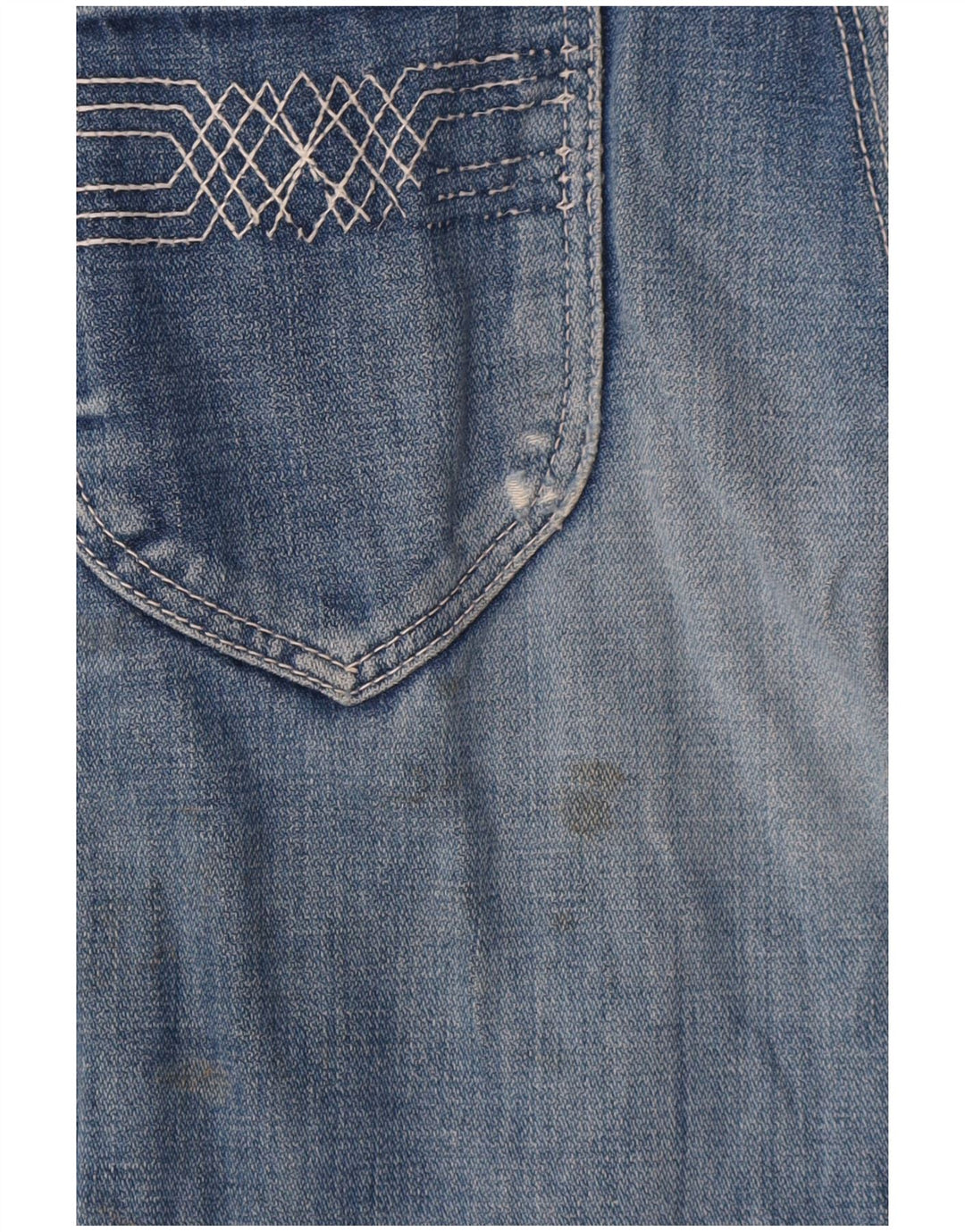Shorts jeans feminino Wrangler desgastado W29 azul médio