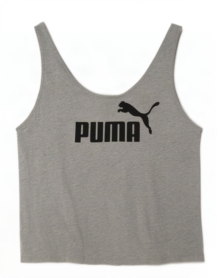 Colete gráfico feminino Puma UK 10 pequeno cinza manchado