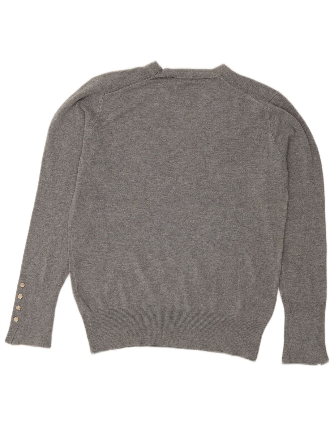 Zara Suéter feminino com gola redonda, Reino Unido 14, grande, cinza
