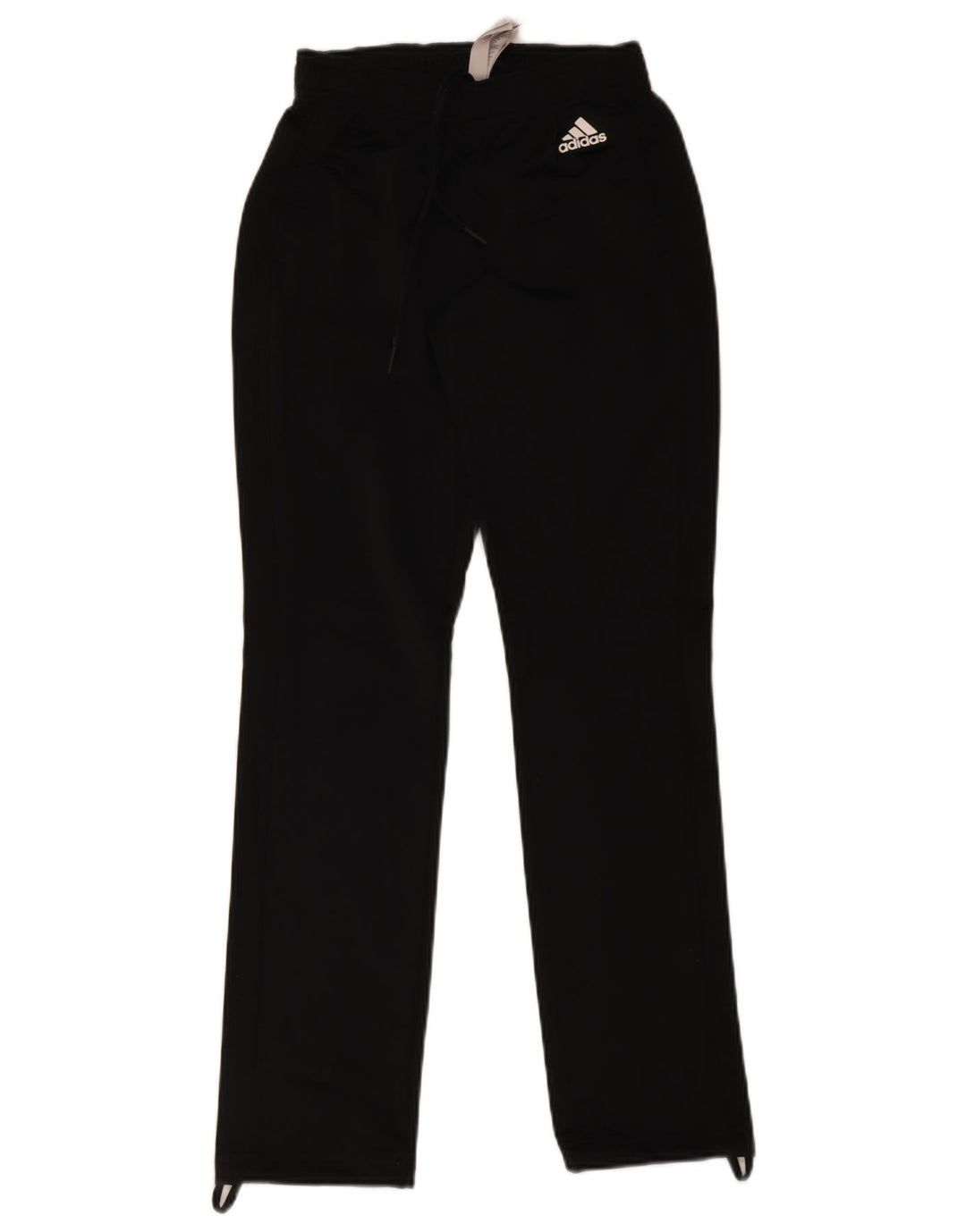 Calças de treino femininas Adidas UK 4/6 XS poliéster preto
