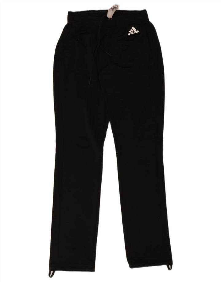 Calças de treino femininas Adidas UK 4/6 XS poliéster preto