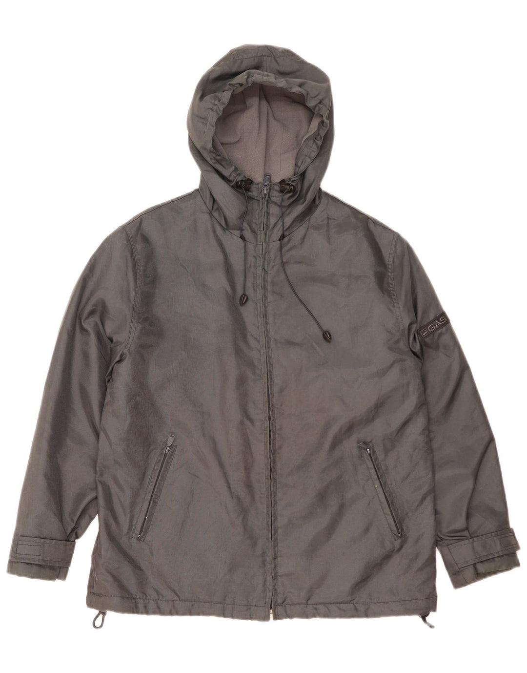 Jaqueta corta-vento masculina GAS com capuz UK 38 cinza médio