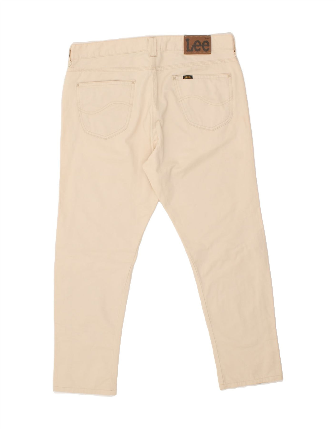 LEE Mens Straight Casual Trousers W36 L27 Beige Cotton Vintage Lee and Second-Hand Lee from Messina Hembry 