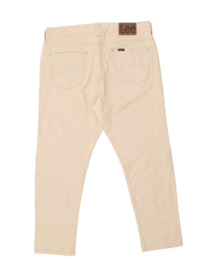 LEE Mens Straight Casual Trousers W36 L27 Beige Cotton Vintage Lee and Second-Hand Lee from Messina Hembry 