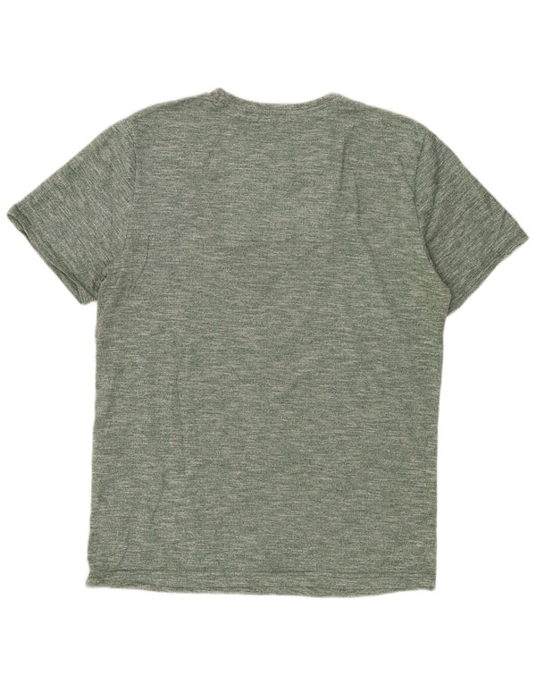 Camiseta gráfica masculina Superdry Top XL algodão manchado verde