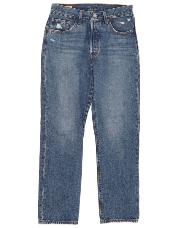 Calça jeans feminina Levi's 501 Straight W27 L29 azul algodão