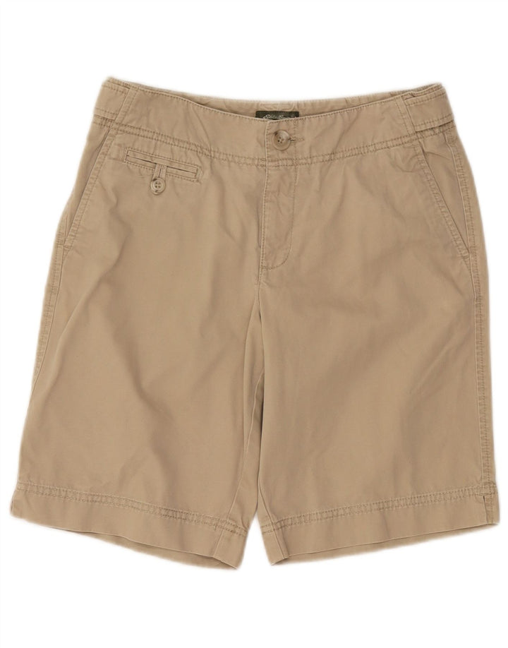 EDDIE BAUER Shorts feminino Vashon Fit Chino EUA 2 XS W25 algodão bege