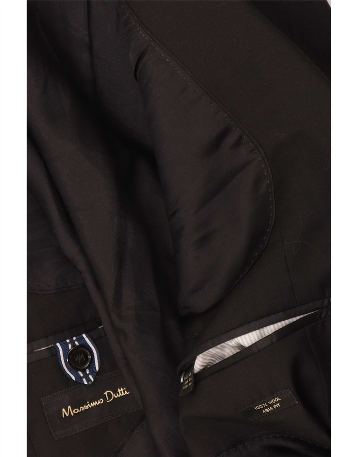 Jaqueta blazer masculina Massimo Dutti com 2 botões EU 54 XL lã preta